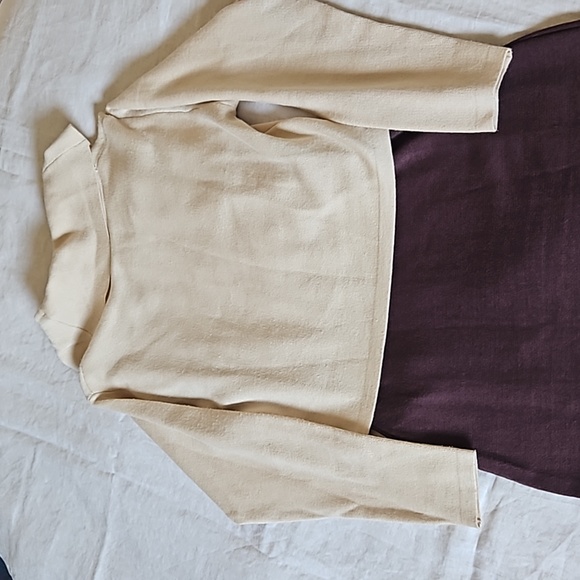 Taylor Knit Sweater Tank Dress With Long Sleeve Crop Top Cowl Neck Size Small - Picture 11 of 16